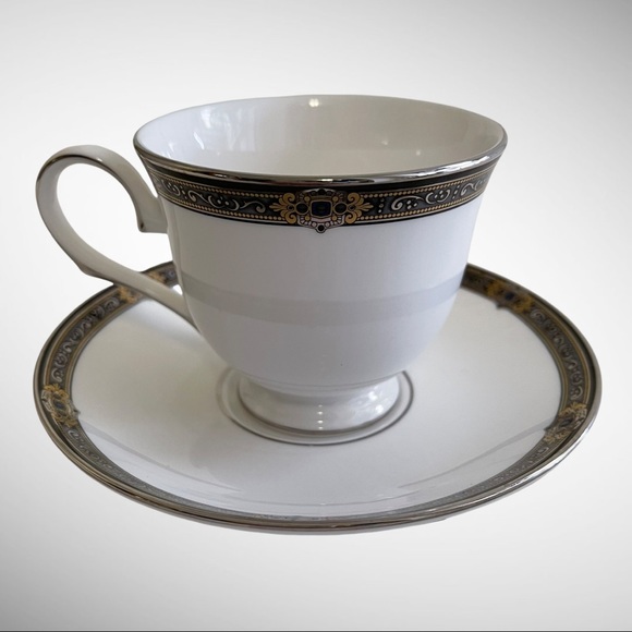 Lenox Jewel Tea Cup & Saucer 24K Gold Platinum